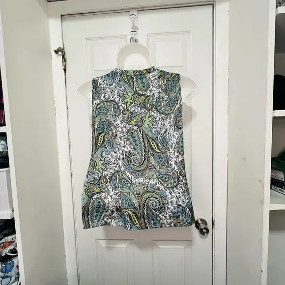 Jones Studio Separates Woman’s Multi Color Paisley Sleeveless Blouse Size XL EUC - Picture 2 of 12